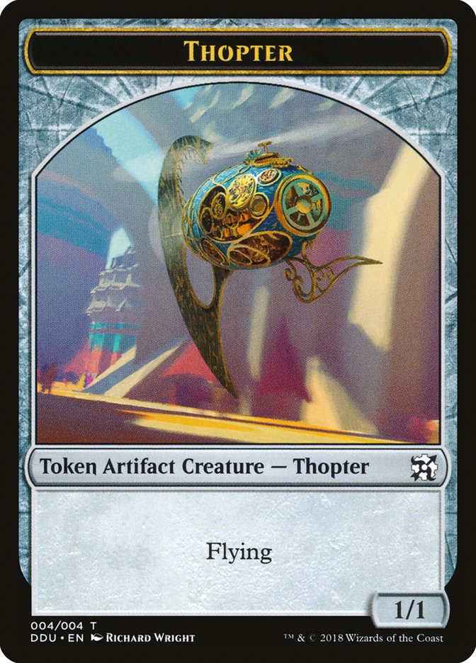 Thopter Token (004/004) [Duel Decks: Elves vs. Inventors Tokens] 