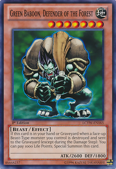 Green Baboon, Defender of the Forest [LCYW-EN165] Common 
