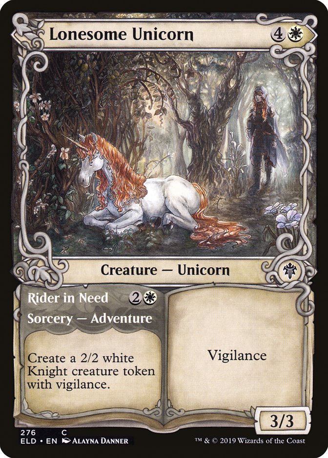 Lonesome Unicorn // Rider in Need (Showcase) [Throne of Eldraine] 