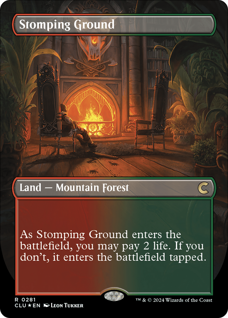 Stomping Ground (Borderless) [Ravnica: Clue Edition] 