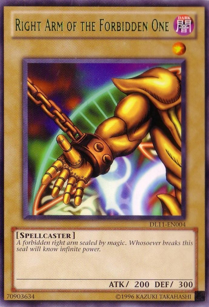 Right Arm of the Forbidden One (Green) [DL11-EN004] Rare 