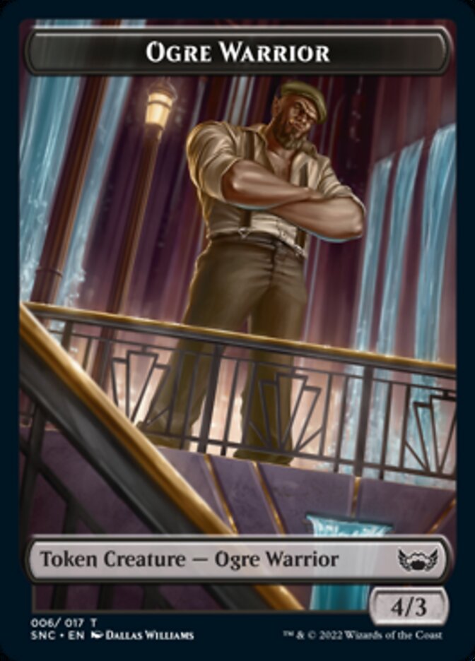 Treasure (014) // Ogre Warrior Double-Sided Token [Streets of New Capenna Tokens] 