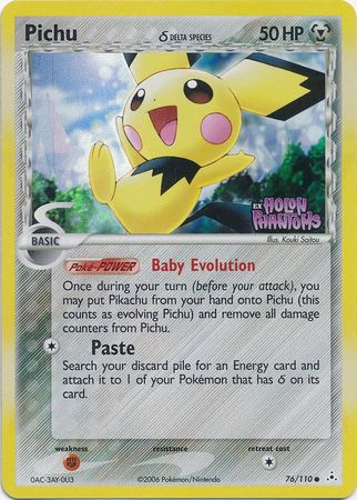 Pichu (76/110) (Delta Species) (Stamped) [EX: Holon Phantoms]