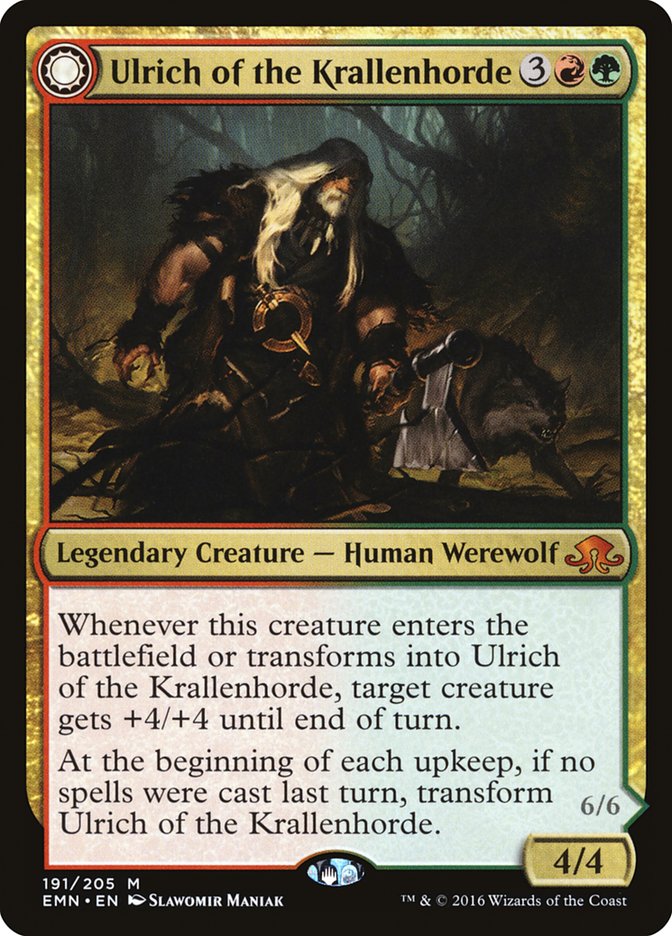 Ulrich of the Krallenhorde // Ulrich, Uncontested Alpha [Eldritch Moon] 