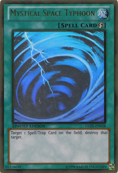 Mystical Space Typhoon [GLD5-EN038] Ghost/Gold Rare 