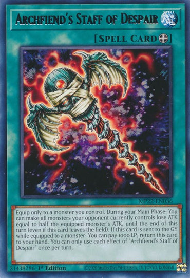 Archfiends Staff of Despair [MP22-EN036] Rare 