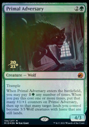 Primal Adversary [Innistrad: Midnight Hunt Prerelease Promos] 