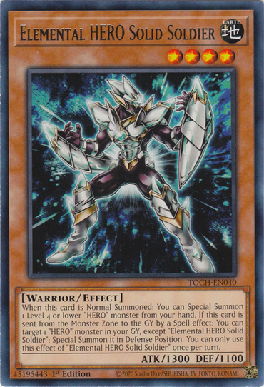 Elemental Hero Solid Soldier [TOCH-EN040] Rare 