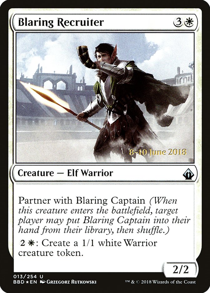 Blaring Recruiter (Prerelease) [Battlebond Promos] 