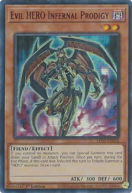 Evil HERO Infernal Prodigy (Red) [LDS3-EN024] Ultra Rare 