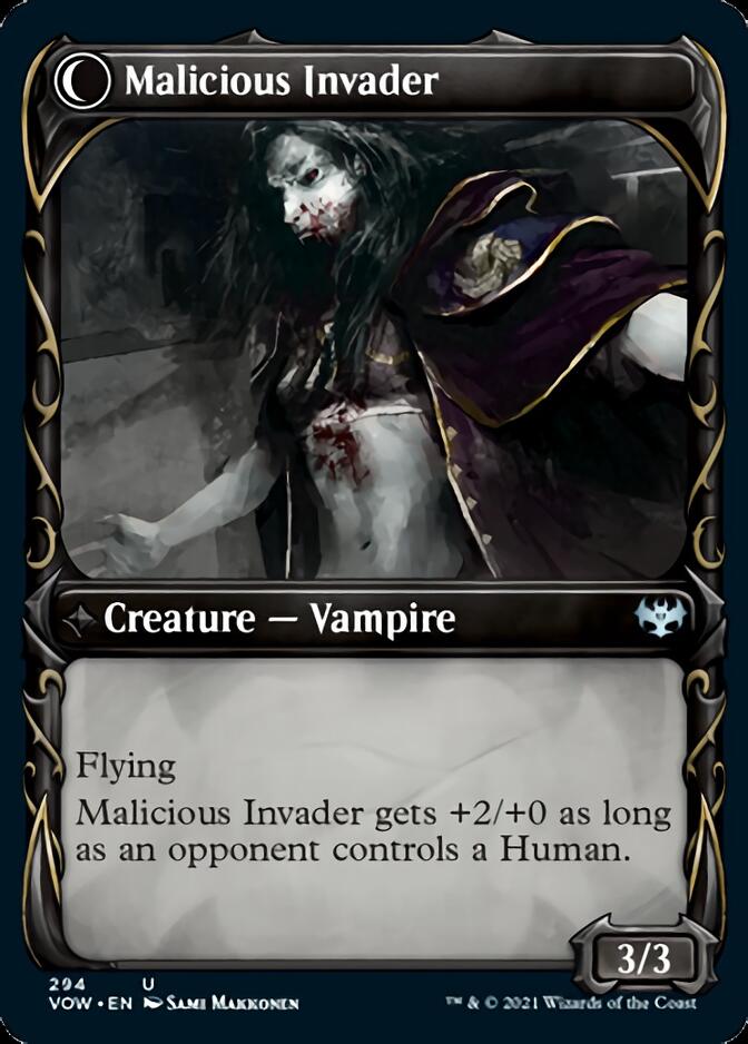 Innocent Traveler // Malicious Invader (Showcase Fang Frame) [Innistrad: Crimson Vow] 