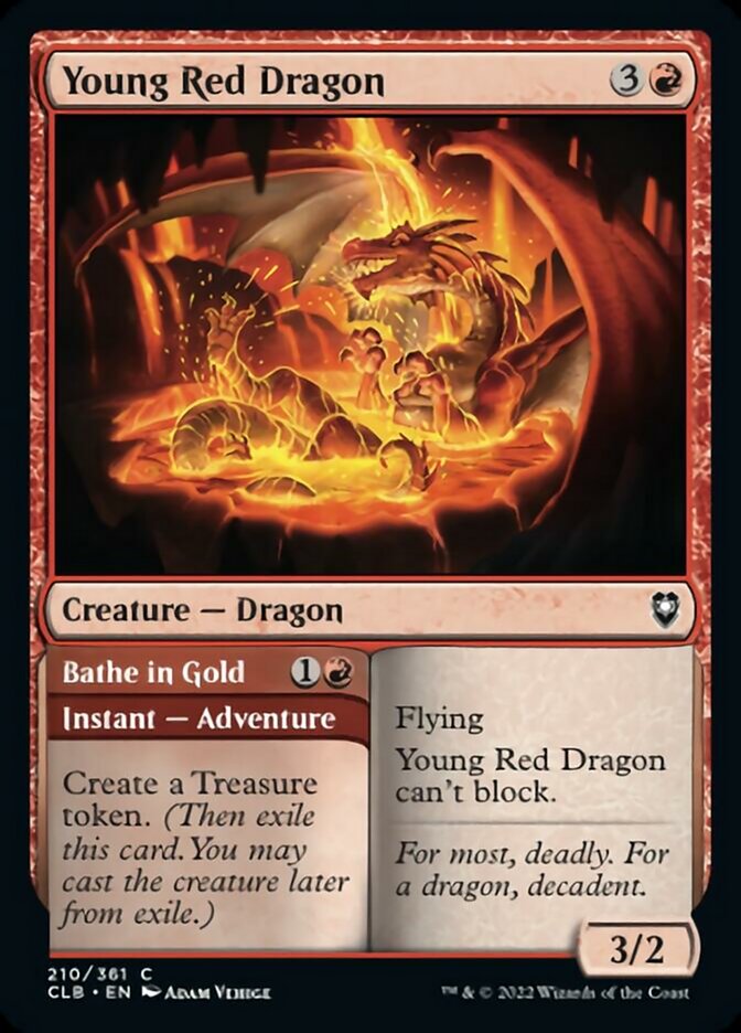 Young Red Dragon // Bathe in Gold [Commander Legends: Battle for Baldur's Gate] 