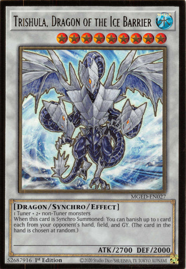 Trishula, Dragon of the Ice Barrier [MGED-EN027] Gold Rare 