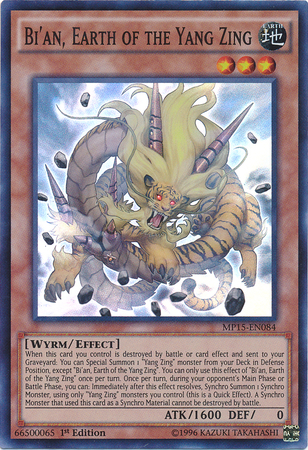 Bi'an, Earth of the Yang Zing [MP15-EN084] Super Rare 