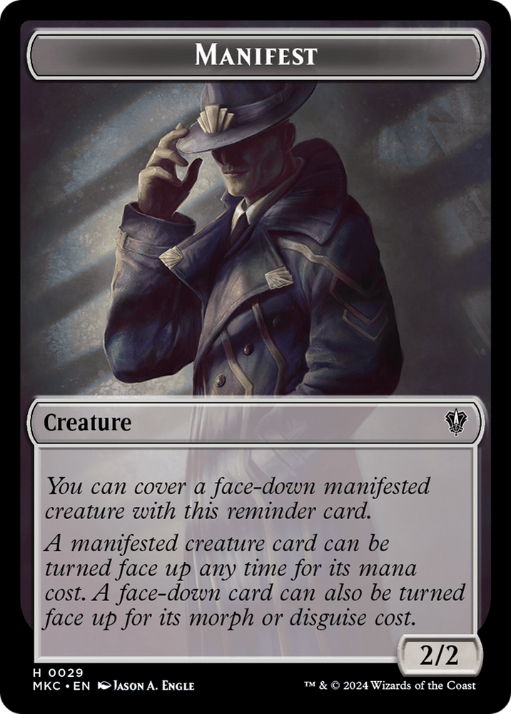 Saproling // Manifest Double-Sided Token [Murders at Karlov Manor Commander Tokens] 