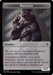 Saproling // Manifest Double-Sided Token [Murders at Karlov Manor Commander Tokens] 