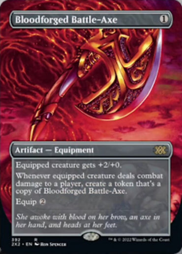 Bloodforged Battle-Axe (Borderless Alternate Art) [Double Masters 2022] 