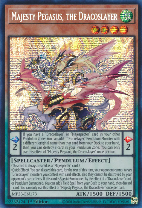 Majesty Pegasus, the Dracoslayer [MP23-EN173] Prismatic Secret Rare 