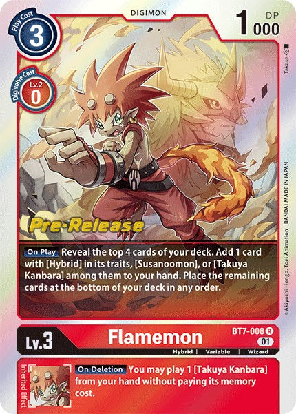 Flamemon [BT7-008] [Next Adventure Pre-Release Cards] 