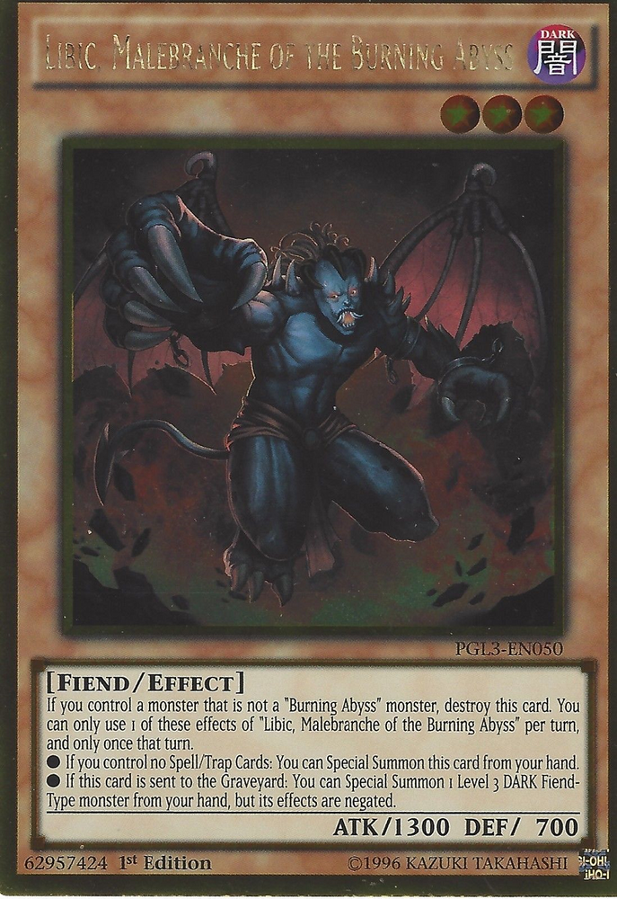 Libic, Malebranche of the Burning Abyss [PGL3-EN050] Gold Rare 