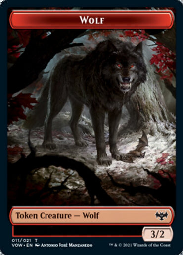 Wolf (011) // Boar Double-Sided Token [Innistrad: Crimson Vow Tokens] 