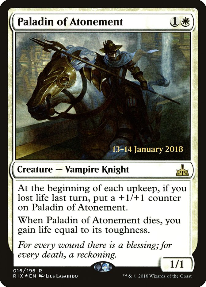 Paladin of Atonement [Rivals of Ixalan Prerelease Promos] 