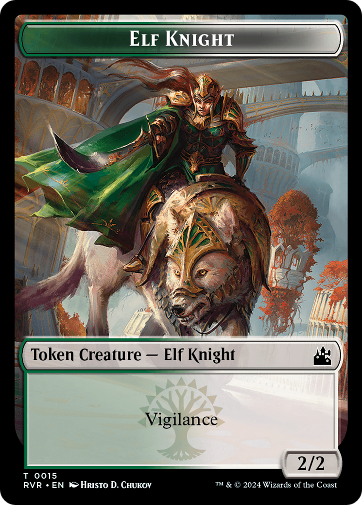 Elf Knight // Centaur Double-Sided Token [Ravnica Remastered Tokens] 