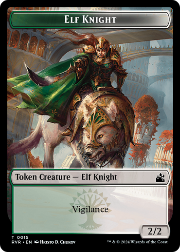 Elf Knight // Centaur Double-Sided Token [Ravnica Remastered Tokens] 