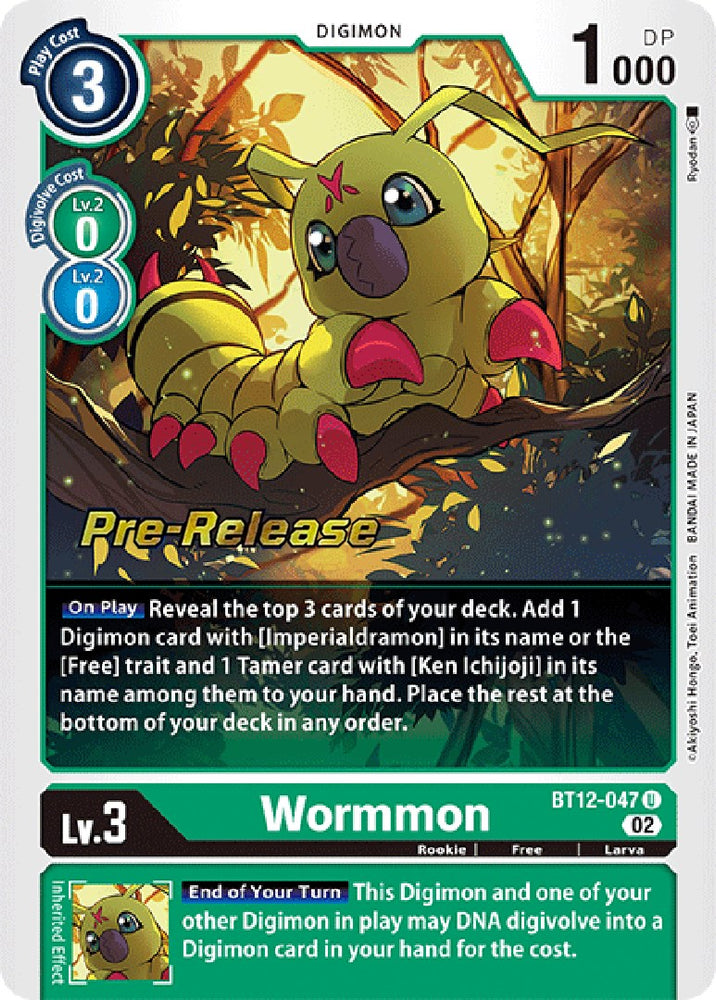 Wormmon [BT12-047] [Across Time Pre-Release Cards] 