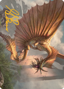 Ancient Gold Dragon Art Card (28) (Gold-Stamped Signature) [Commander Legends: Battle for Baldur's Gate Art Series] 