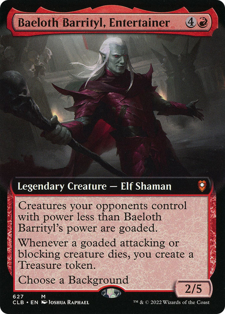 Baeloth Barrityl, Entertainer (Extended Art) [Commander Legends: Battle for Baldur's Gate] 