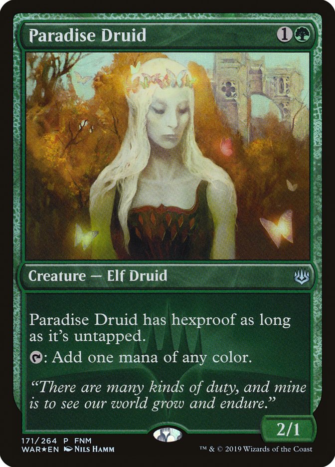 Paradise Druid (FNM) [War of the Spark Promos] 