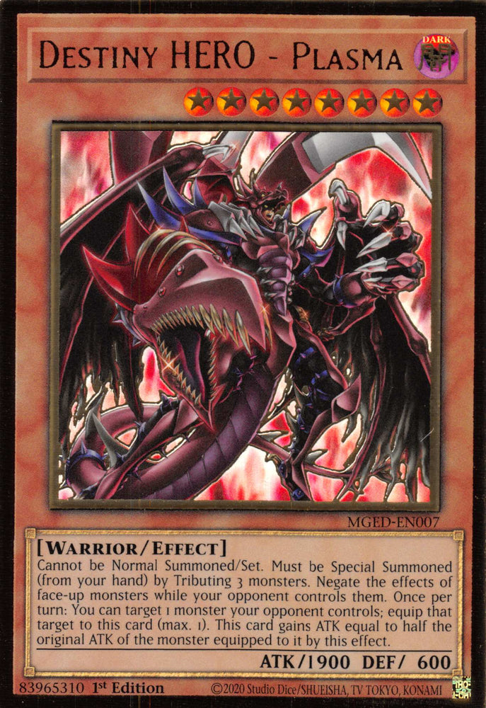 Destiny HERO - Plasma (Alternate Art) [MGED-EN007] Gold Rare 