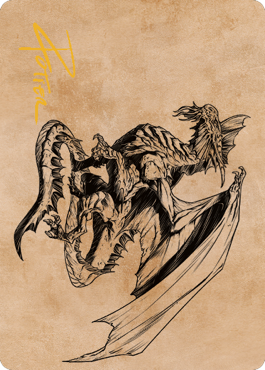 Ancient Silver Dragon Art Card (47) (Gold-Stamped Signature) [Commander Legends: Battle for Baldur's Gate Art Series] 