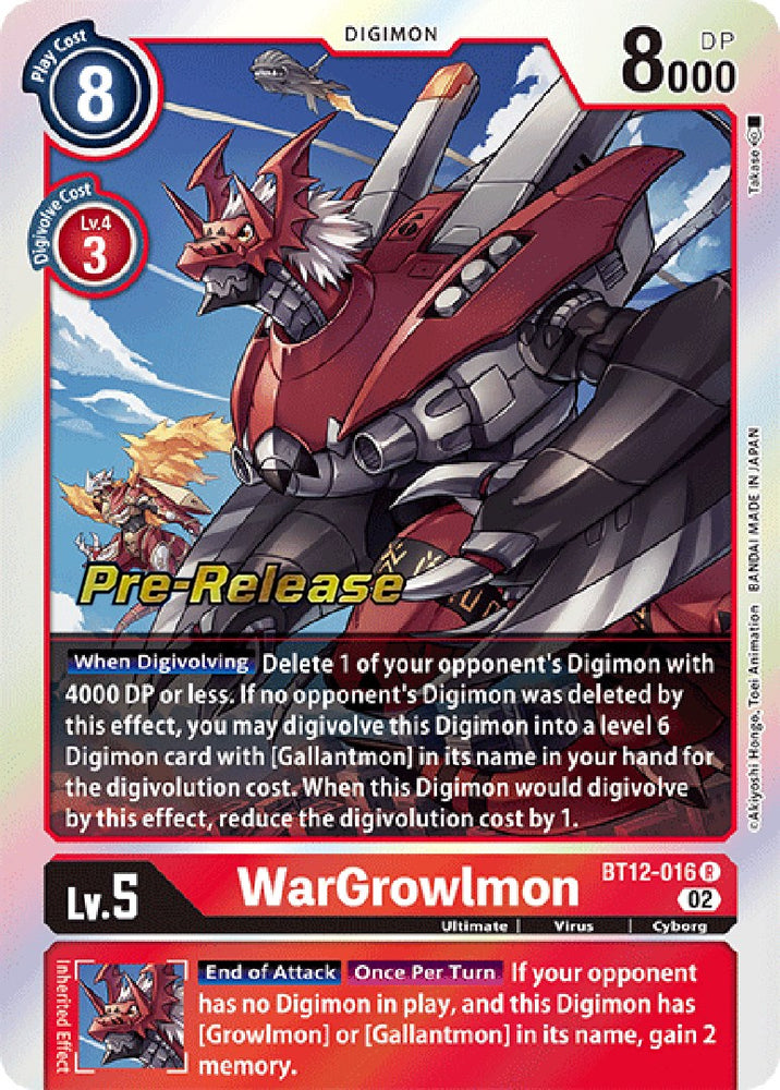 WarGrowlmon [BT12-016] [Across Time Pre-Release Cards] 
