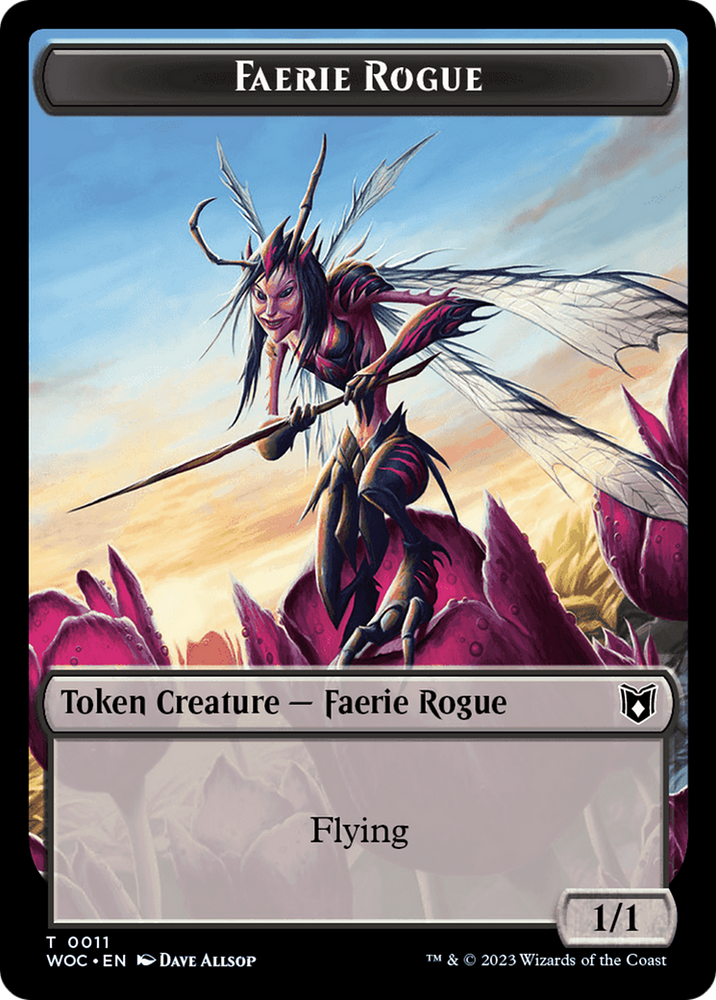 Faerie Rogue // Pirate (0011) Double-Sided Token [Wilds of Eldraine Commander Tokens] 