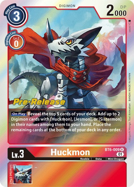 Huckmon [BT6-009] [Double Diamond Pre-Release Cards] 