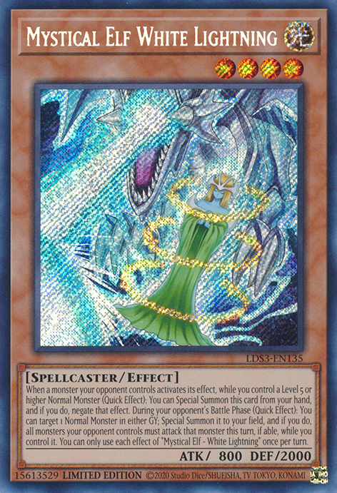 Mystical Elf White Lightning [LDS3-EN135] Secret Rare 