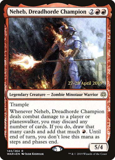 Neheb, Dreadhorde Champion [War of the Spark Prerelease Promos] 