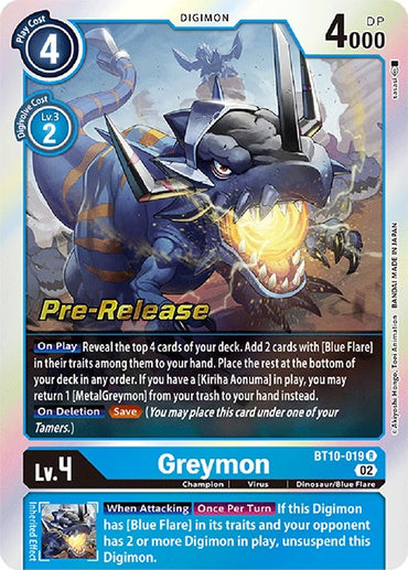 Greymon [BT10-019] [Xros Encounter Pre-Release Cards] 