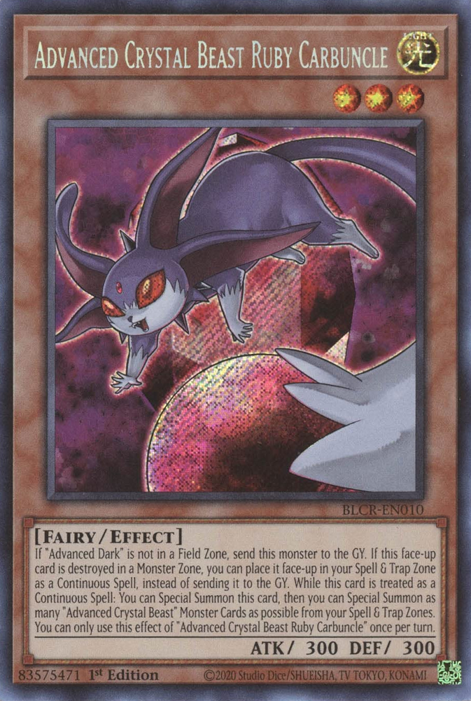 Advanced Crystal Beast Ruby Carbuncle [BLCR-EN010] Secret Rare 