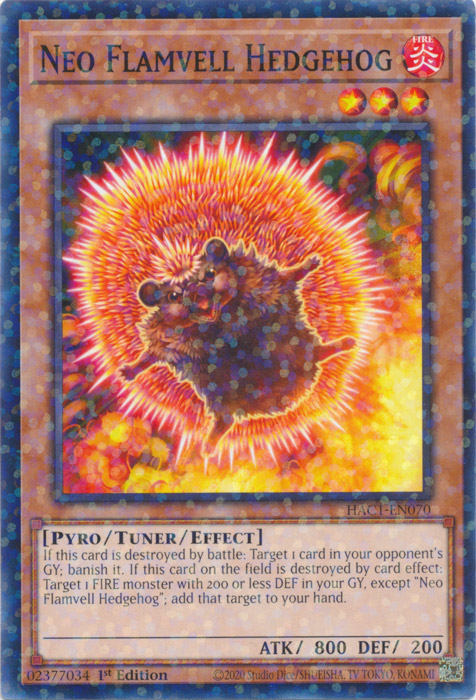 Neo Flamvell Hedgehog (Duel Terminal) [HAC1-EN070] Common 