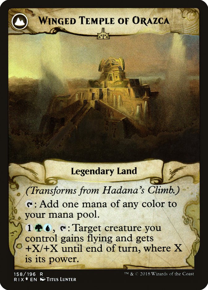 Hadana's Climb // Winged Temple of Orazca [Rivals of Ixalan Prerelease Promos] 