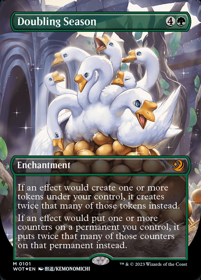 Doubling Season (Anime Borderless) (Confetti Foil) [Wilds of Eldraine: Enchanting Tales] 