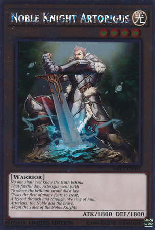 Noble Knight Artorigus [NKRT-EN003] Platinum Rare 