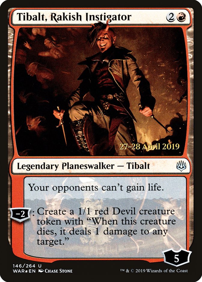 Tibalt, Rakish Instigator [War of the Spark Prerelease Promos] 