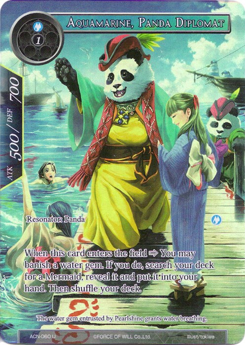 Aquamarine, Panda Diplomat (Full Art) (ACN-060) [Ancient Nights]
