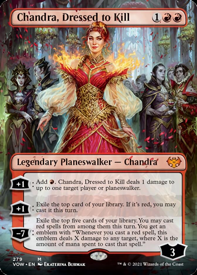 Chandra, Dressed to Kill (Borderless) [Innistrad: Crimson Vow] 