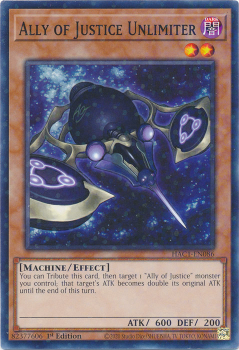 Ally of Justice Unlimiter (Duel Terminal) [HAC1-EN086] Common 