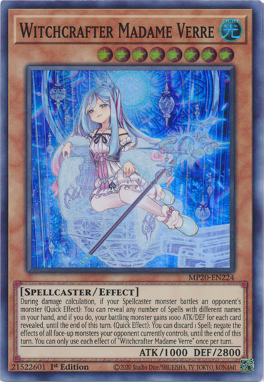 Witchcrafter Madame Verre [MP20-EN224] Super Rare 